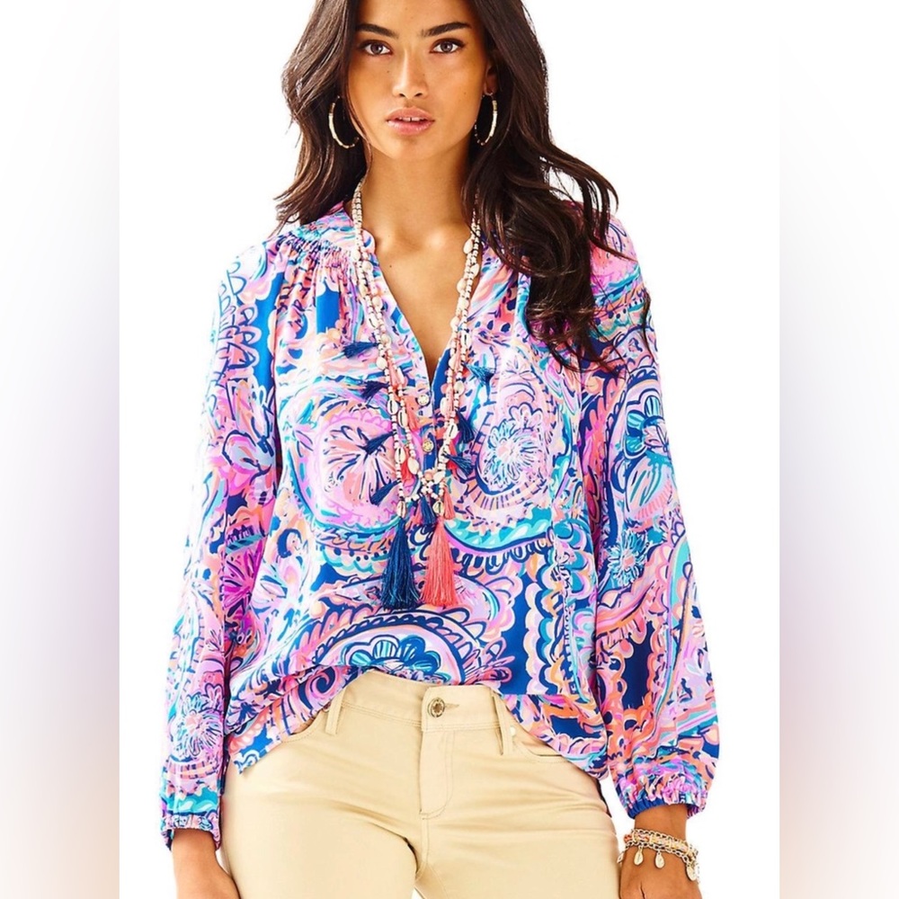 Lilly Pulitzer silk Elsa top. NWT